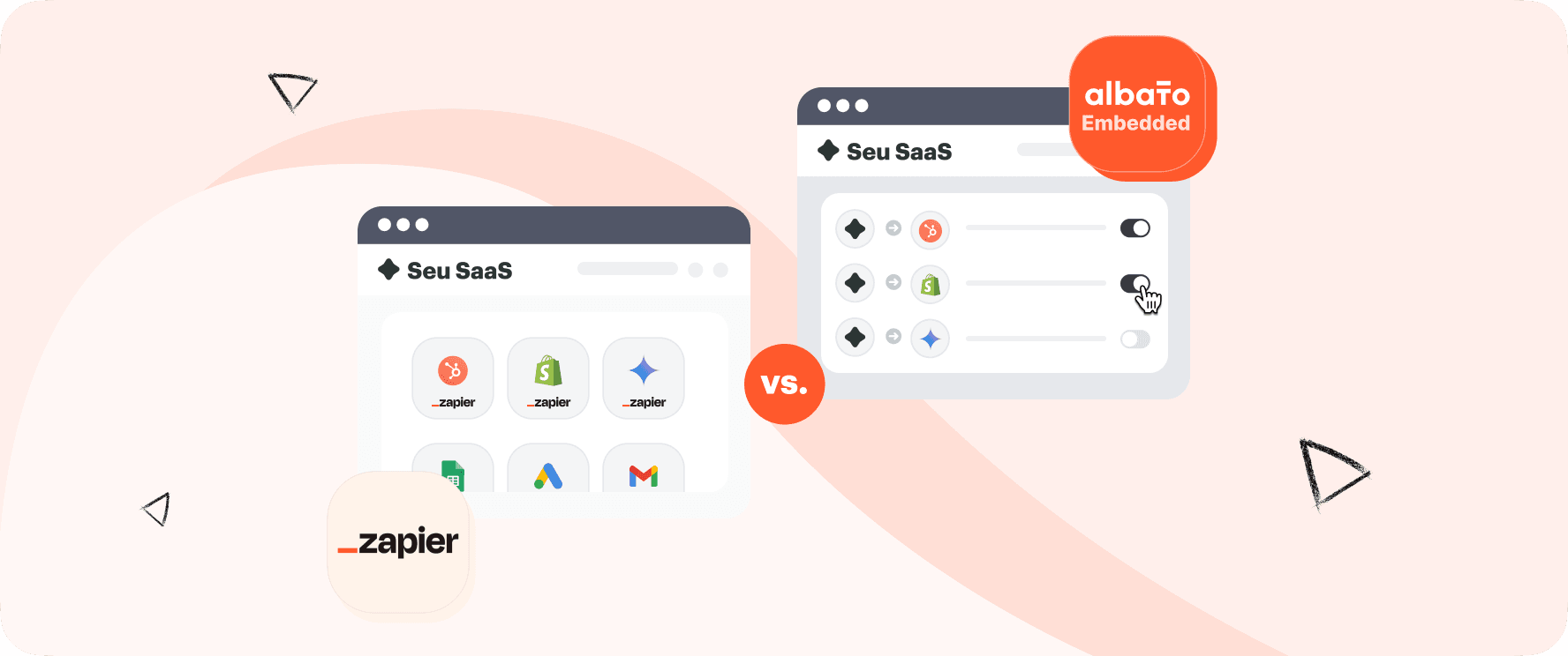 Embedded Label Albato Embedded White-Label vs. Zapier Embed: Comparação de Soluções